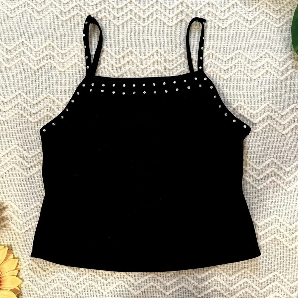 Women’s Studded Tank Top Black | Small